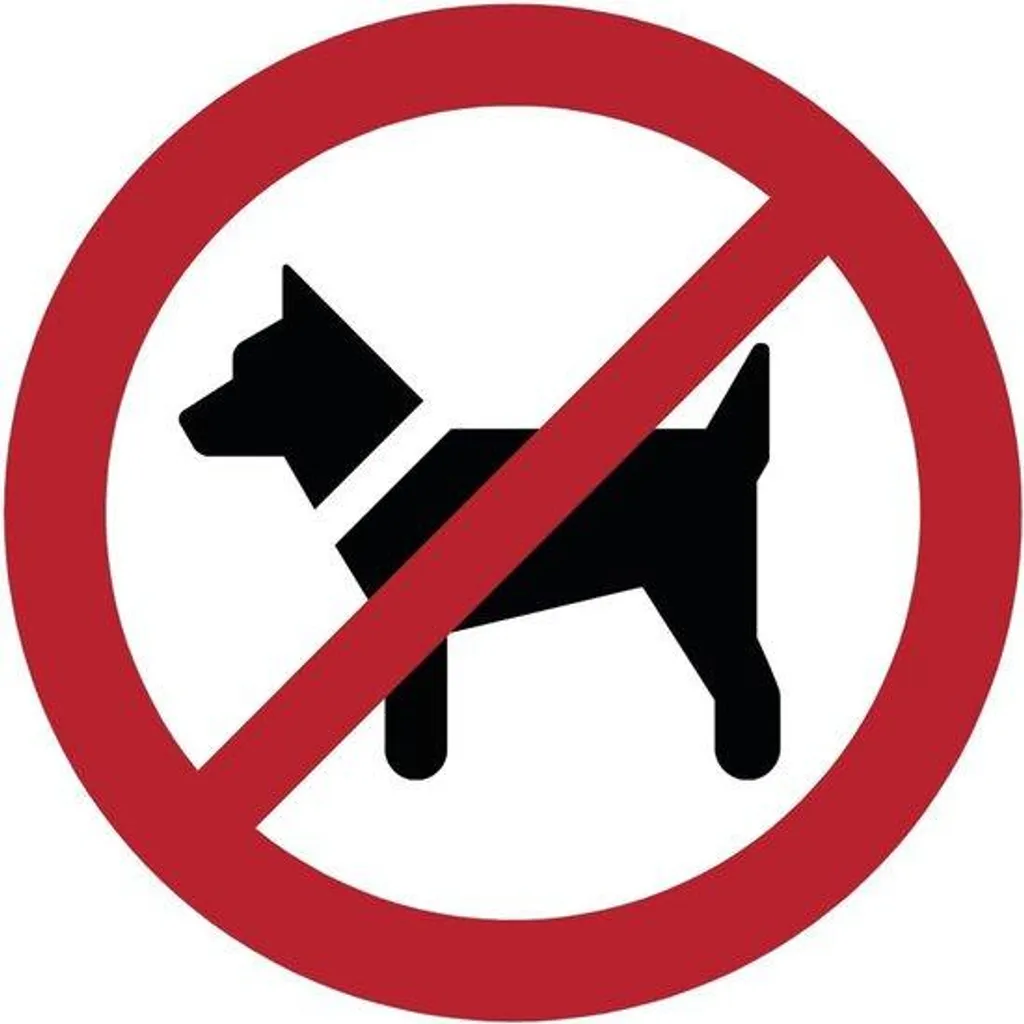 Signalétique Interdiction des chiens pour magasin autocollant jaune 20cm