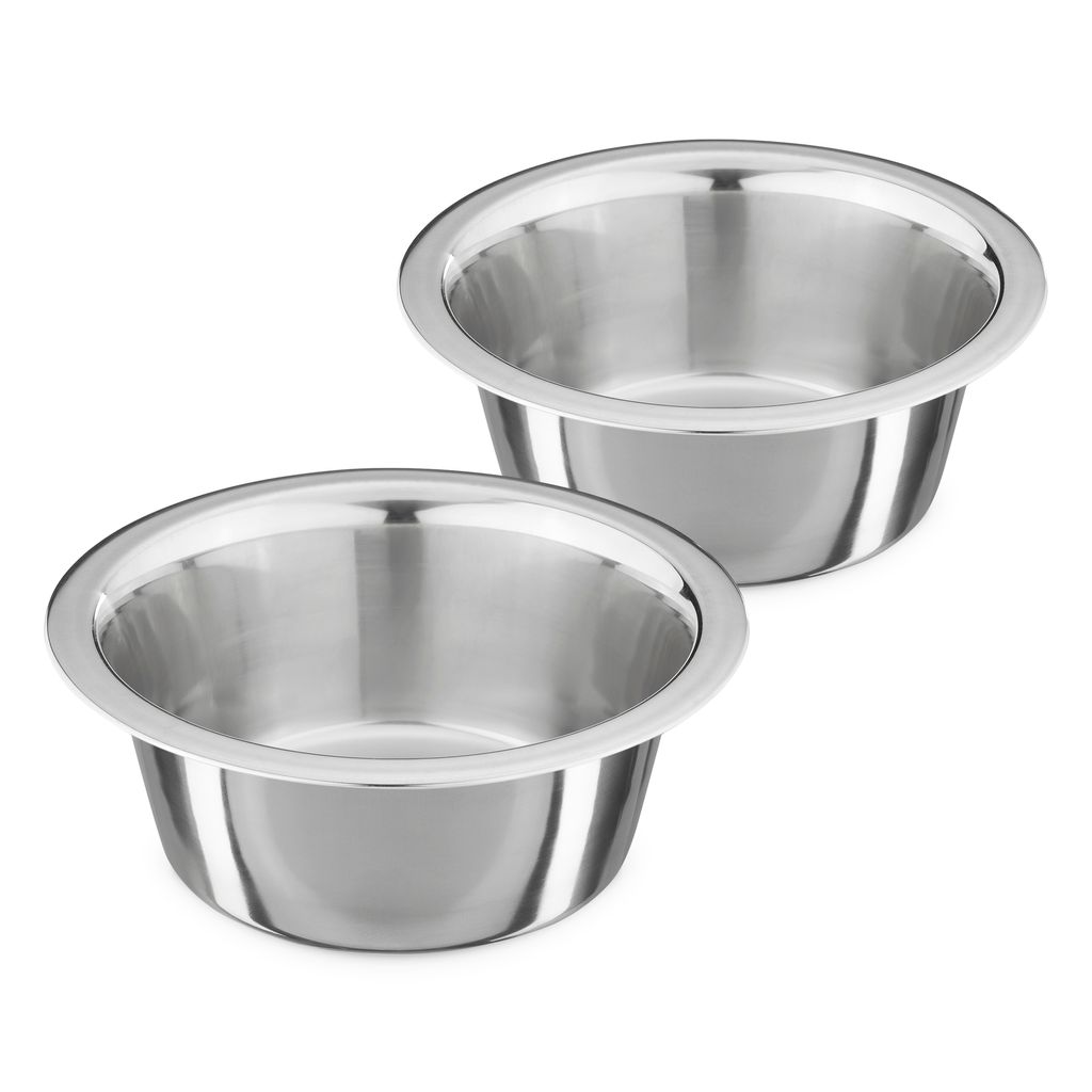 Fhiny Hundenapf Set – 3 Stück, Gehämmerter Edelstahl, Spülmaschinengeeignet, Für Mittlere Hunde