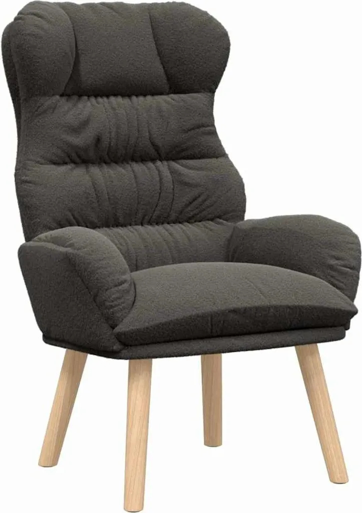 vidaXL Poltrona grigio scuro 69 x 74 x 93 cm Tessuto Sherpa