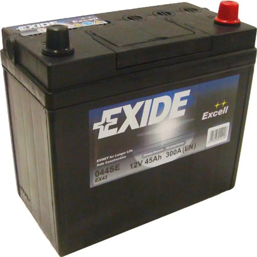 Batterie voiture 12V 45Ah Exide EB454 : fini les pannes de démarrage à froid