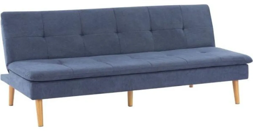 Canapé convertible 3 places AGATHE en tissu Bleu Chambray 180cm