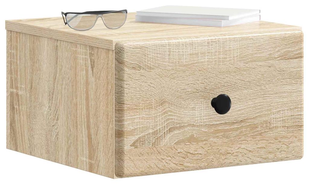 "2026 Moderne"Wandmontierter Nachttisch(1 pc) elegantes Design - Nachtschrank - für Schlafzimmer - Sonoma-Eiche 34,5x33x20cm - Nachttische & -schr...