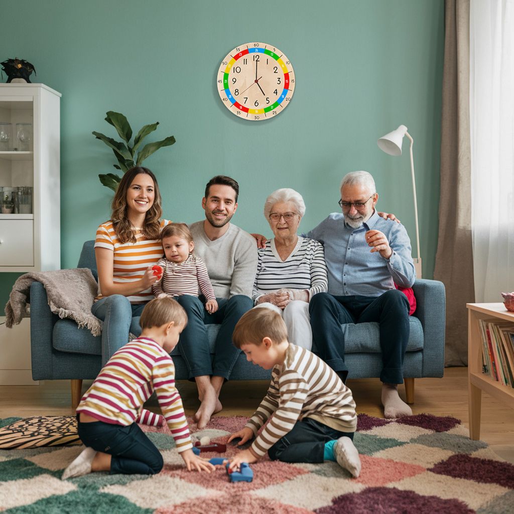 Lernuhr für Kinder Wanduhr aus Glas Produktbild 7