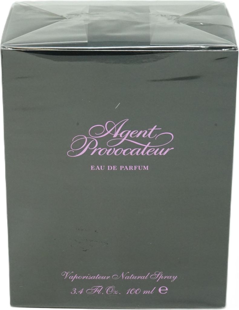 A dark gray box for Agent Provocateur perfume.