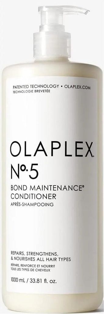 A bottle of Olaplex No. 5 Bond Maintenance Conditioner.