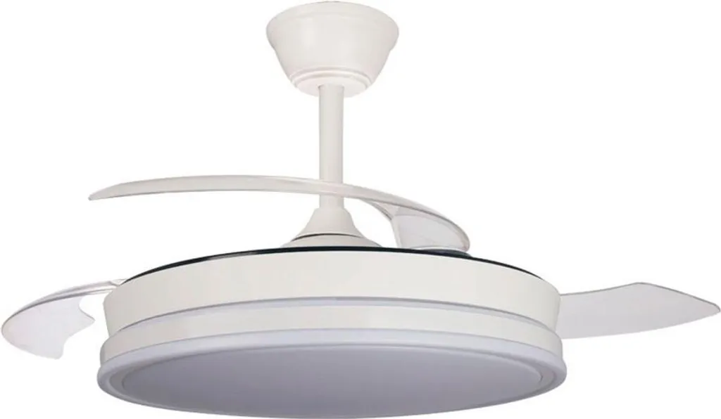 Ventilateur de Plafond avec Lampe LED Intégrée et Pales Escamotables 3CCT