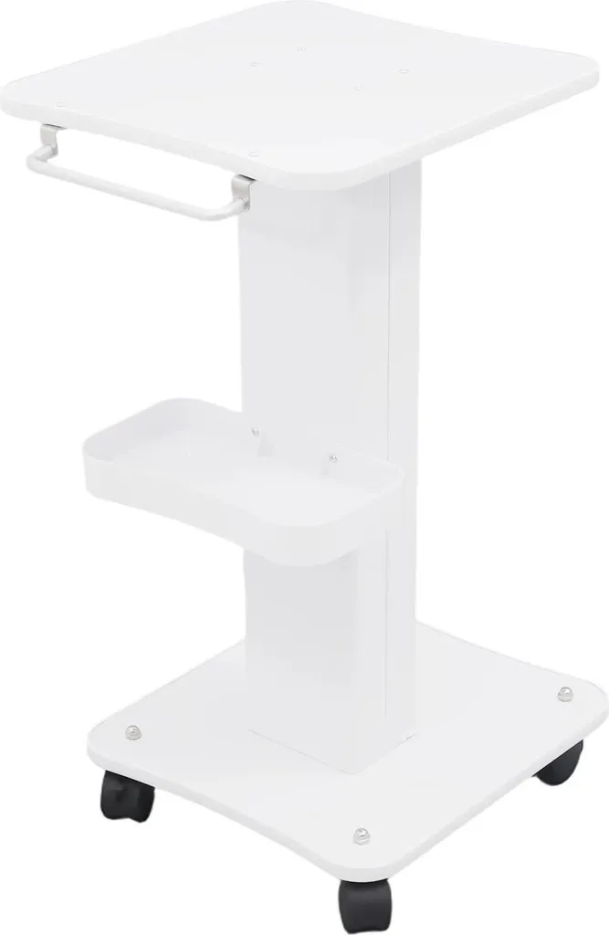 Chariot coiffure blanc mobile pour l'organisation de vos soins en salon