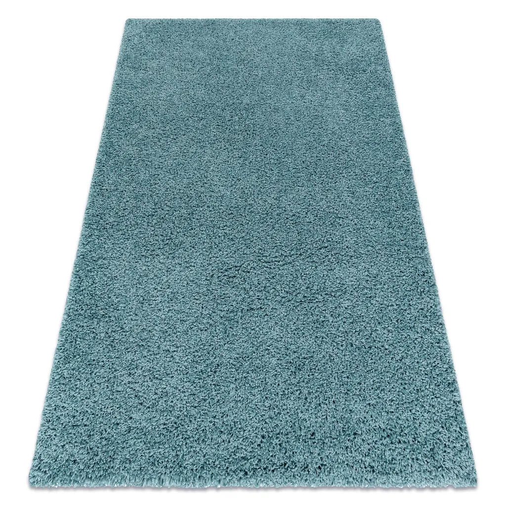 Grand Tapis de Salon à Poils Longs Bleu - Modèle SOFFI 200x290 cm