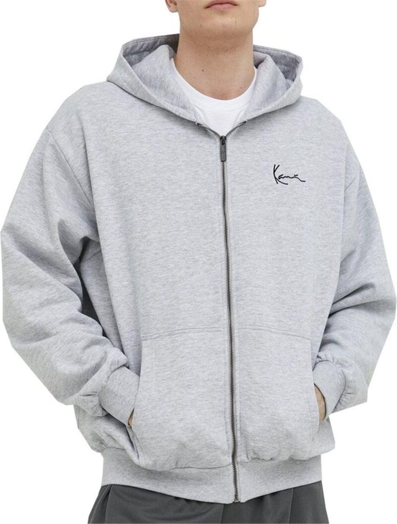 Karl Kani Herren Chest Signature Essential Zip Cardigan Grau M
