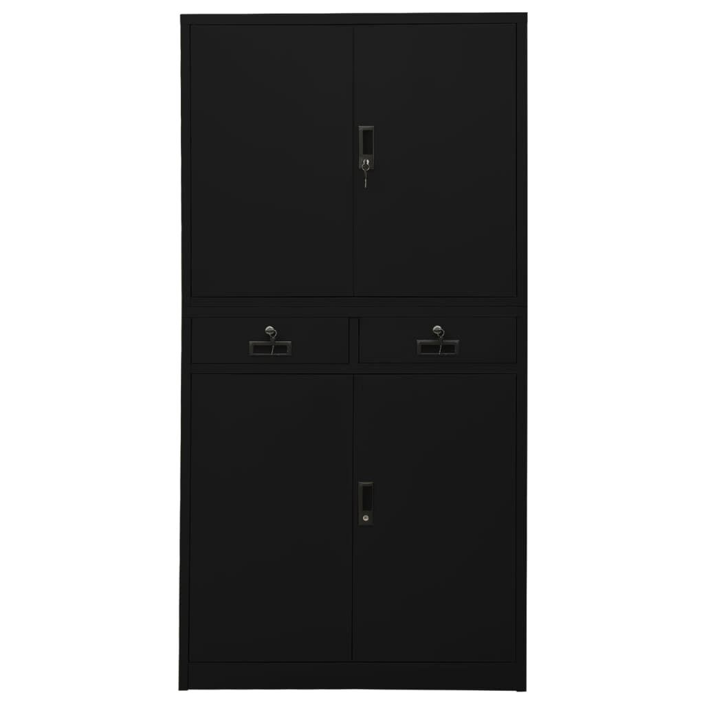 vidaXL Armadio per ufficio nero 90x40x180 cm in acciaio Immagine del prodotto 