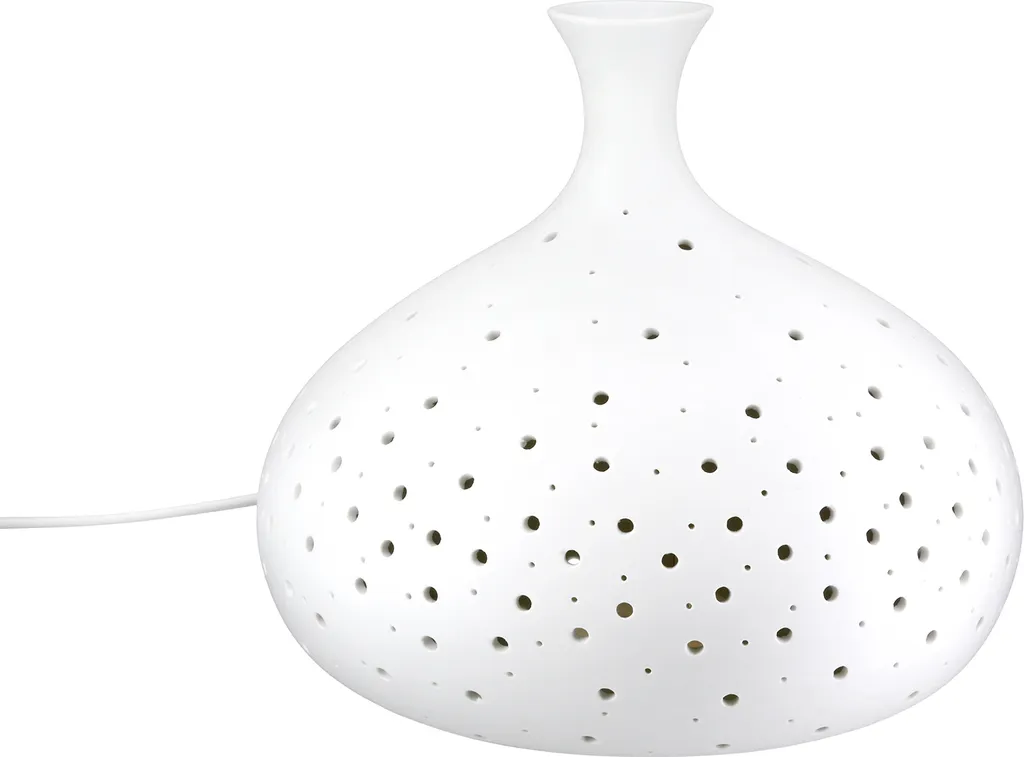 Lampe design Galaxy blanche en porcelaine avec motifs étoiles H. 21 cm