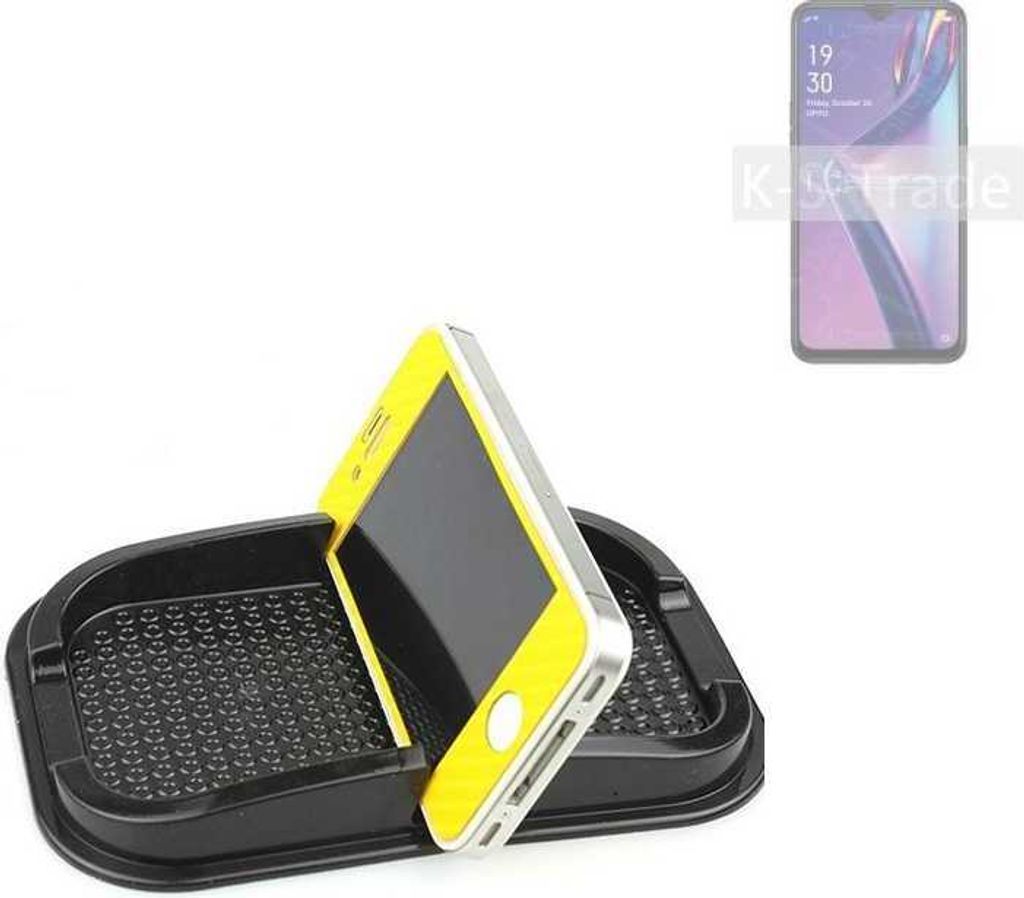 K-S-Trade Auto Anti Rutsch Matte Smartphone-Halter kompatibel mit Oppo A12s Haft Pad Armaturenbrett Handy-Halterung Silikon