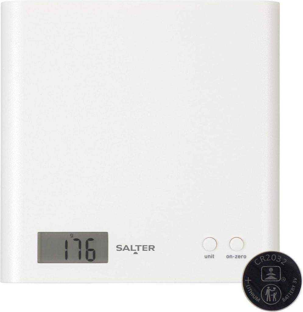 Küchenwaage Digital 3kg, Digitale Küchenwaage mit Schlanker Plattform, Waage mit Tara-Funktion, Elektronische Küchenwaage Kompakt, Arc Design, W...