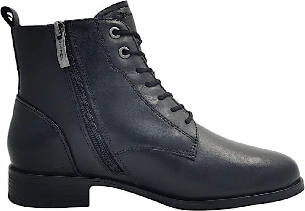 Tamaris Damen Schnürboots Stiefelette Leder Schwarz 40 EU