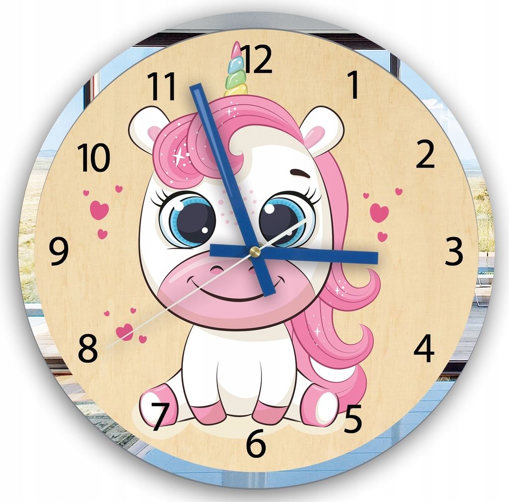 ModernClock, Wanduhr, Wanduhr für Kinder, Einhorn, stille Wanduhr, 30 cm