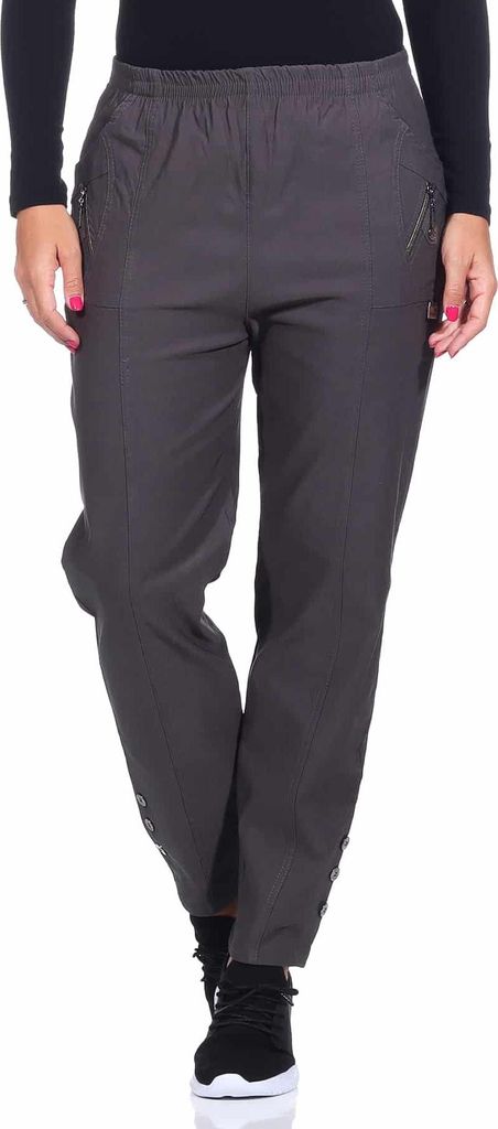 Thermohose mit leichtem Fleece 38 - 52 Damen Stretch Hose Übergang mit Gummibund