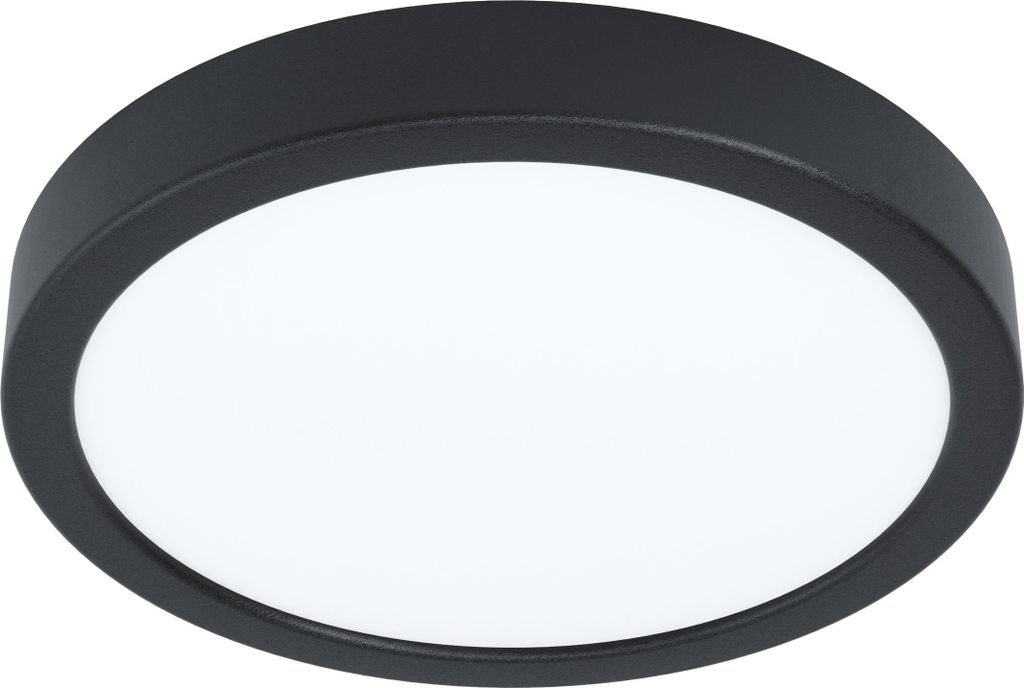EGLO LED Deckenleuchte Fueva 5, Ø 21 cm, Aufbauleuchte aus Stahl und einer Kunststoff Leuchtfläche, Deckenlampe in Schwarz, Weiß, Lampe, neutral...