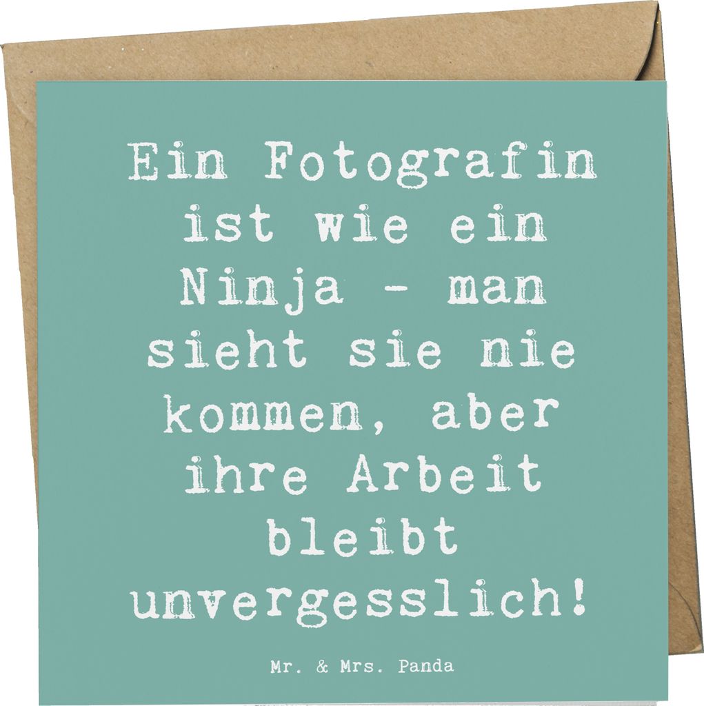 Mr. & Mrs. Panda Grußkarte Spruch Fotografin Ninja - Meeresbrise - Geschenk, Momente einfangen, Klappkarte, anlasskarte, Beruf, doppelkarte, Inspi...