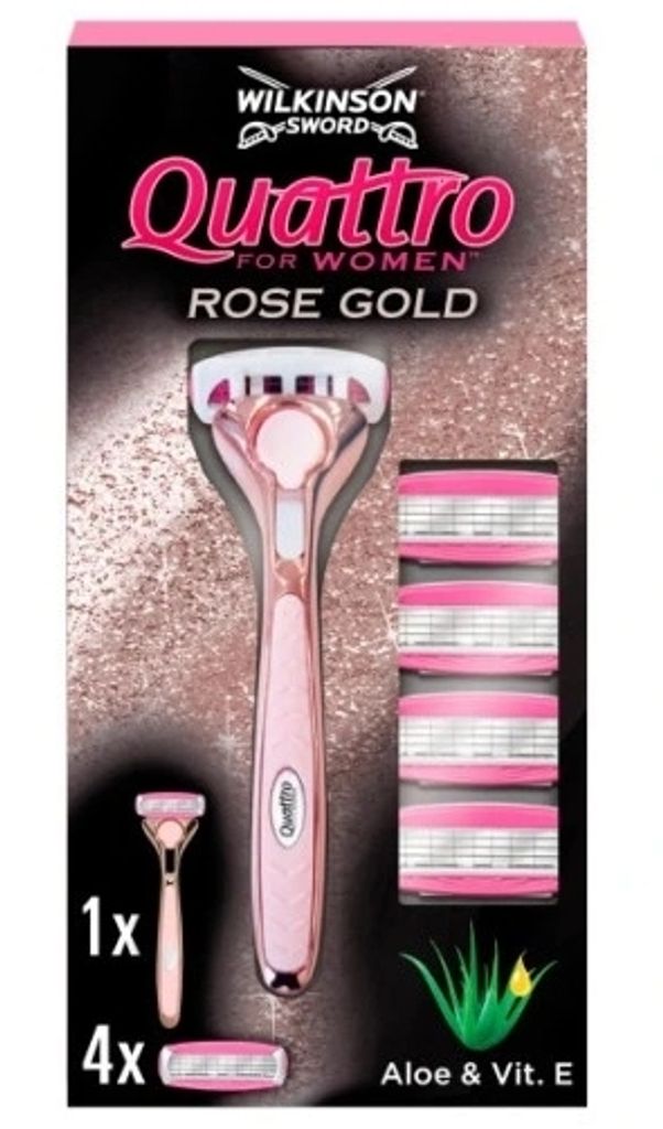 Wilkinson Quattro for Women Rose Gold Scheersysteem Houder Produktbild 