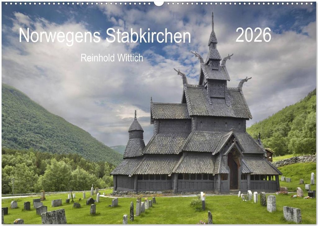 Norwegens Stabkirchen (Wandkalender 2026 DIN A2 quer), CALVENDO Monatskalender