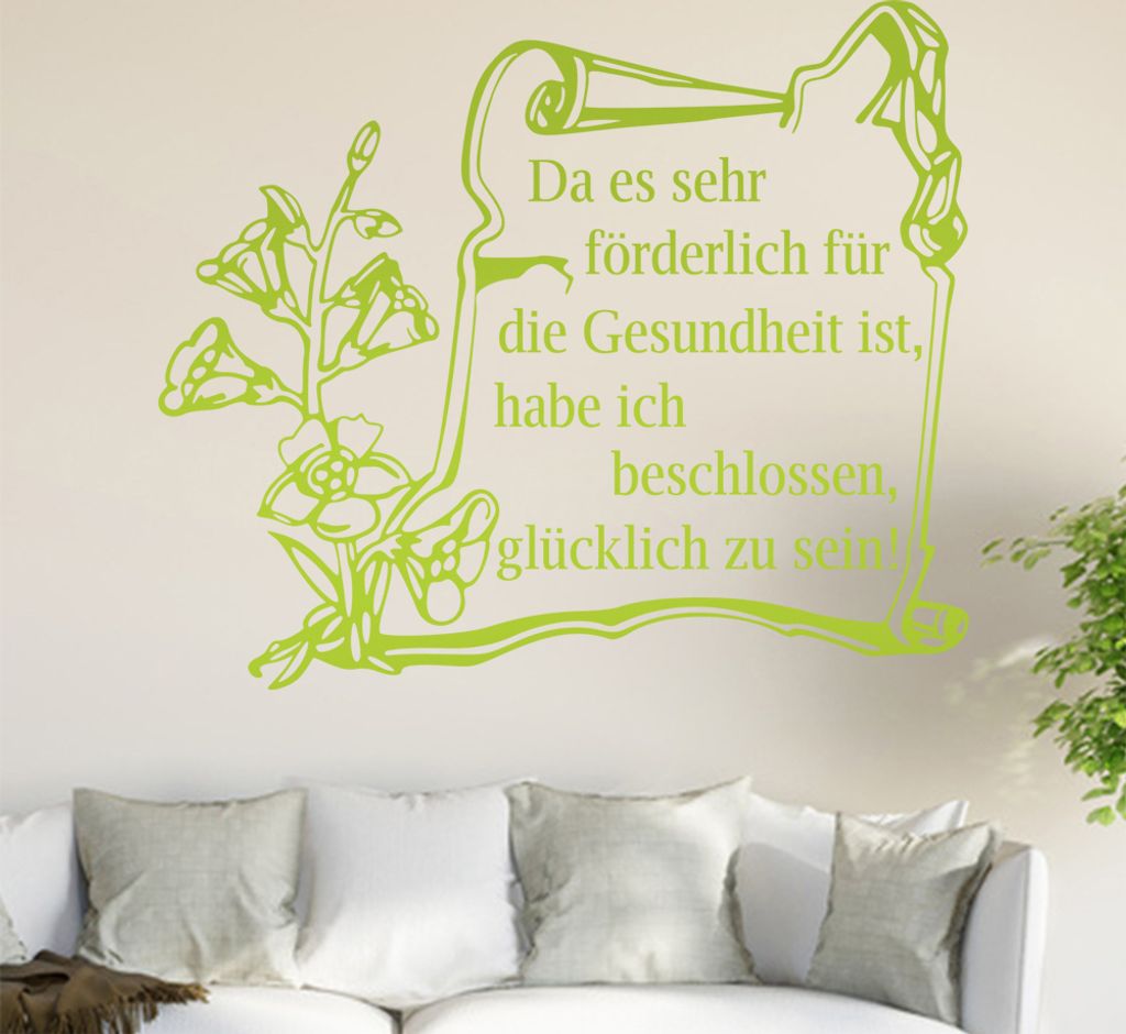 Da es sehr förderlich ... Wandtattoo in 6 Größen - Wandaufkleber Wall Sticker - Dekoration, Küche, Wohnzimmer, Schlafzimmer, Badezimmer