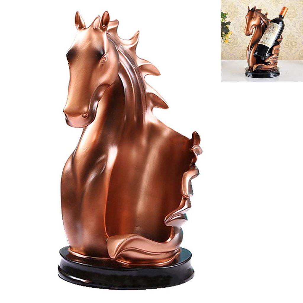 Weinflaschenhalter in Form einer Pferdeskulptur, Tisch-Weinregal für Küche, Weinkeller und Dekoration
