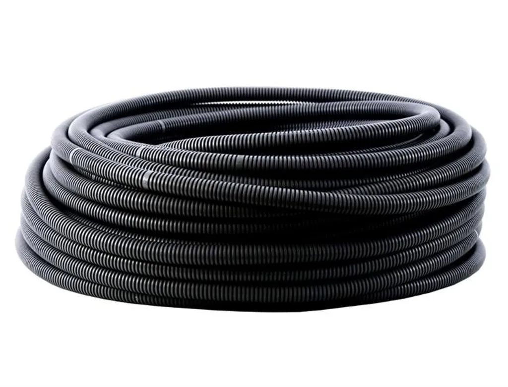 Gaine annelée flexible D20 mm avec guide tire-fil noir 100m Tube Scame