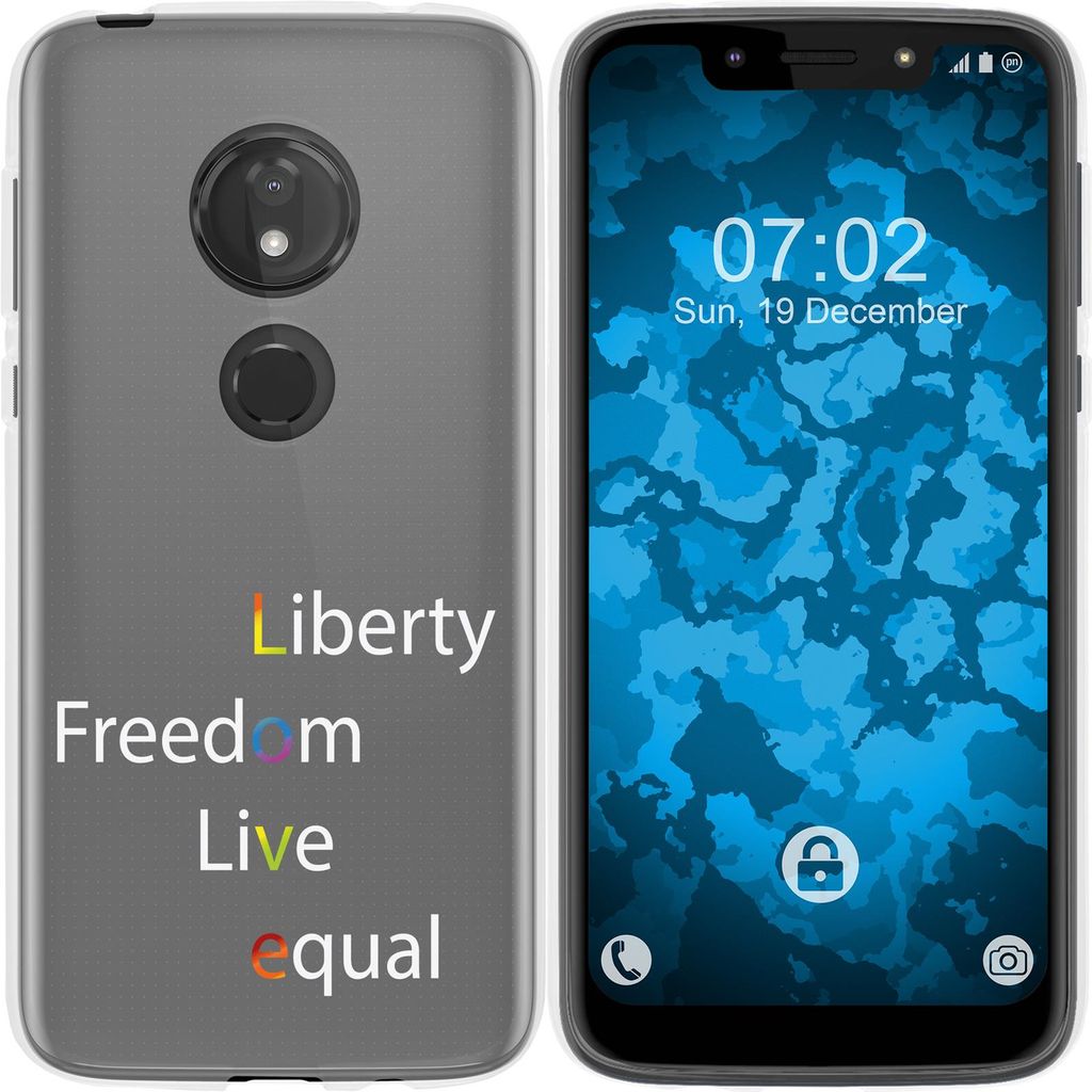 PhoneNatic Case kompatibel mit Motorola Moto G7 Play Silikon-Hülle pride Wörter M2