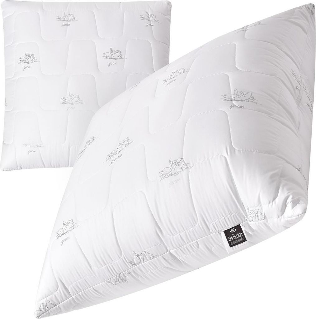 Premium Kopfkissen 50x70 [ 2-er Pack ] Schlafkissen Kissen 100% Mikrofaser - Vegane Alternative zu Daunenkissen 50x70