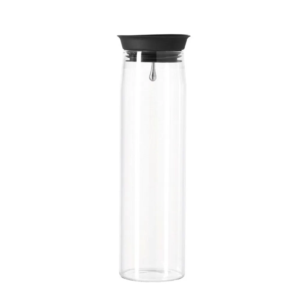Leonardo Brioso Wasserkaraffe, Karaffe, Krug, Handgefertigt, Klarglas, Silikondeckel, Materialmix, 1000 ml, 50848