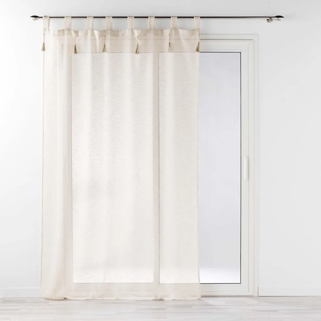 Rideau DALILA 140 x 240 cm à pompons : évitez les vis-à-vis avec élégance