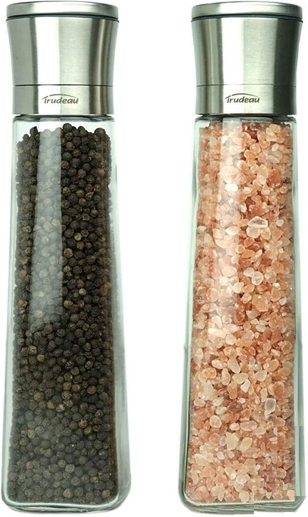 Trudeau Gewürzmühle elektrische Gewürzmühle mit Deckel, 2 Stk,Salz- / Pfeffermühle, (2 Stück)