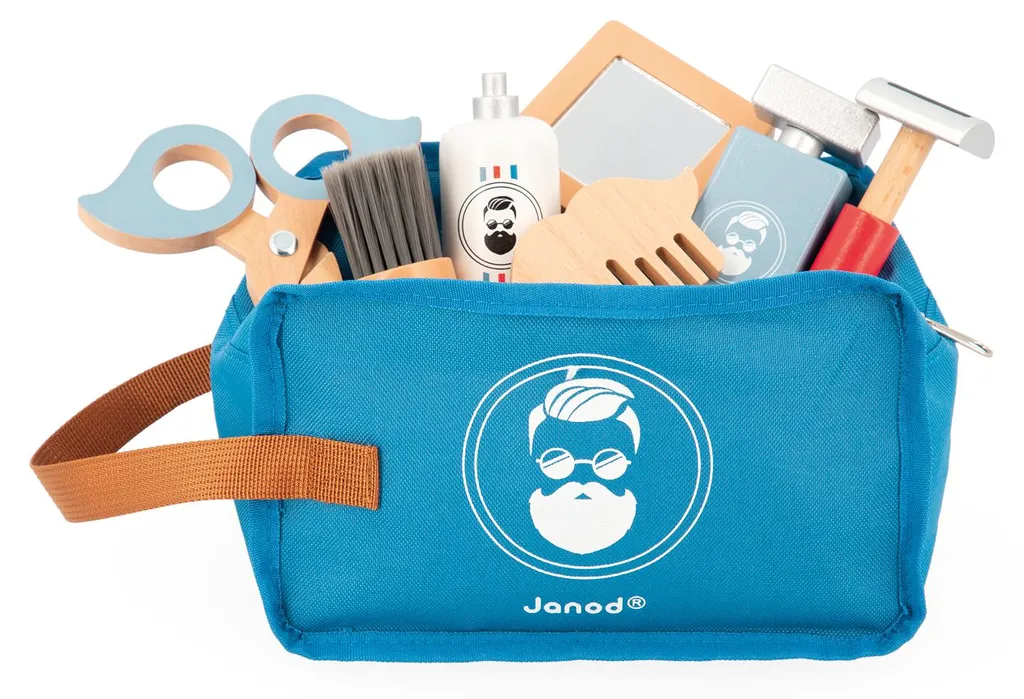 Set de rasage pour enfant Janod - Jouet d'imitation complet de 8 pièces