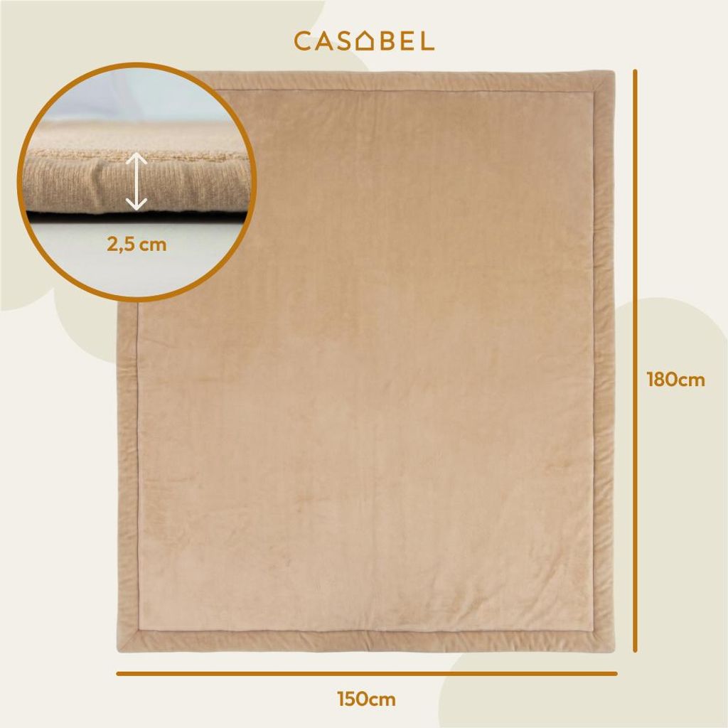 CASABEL Baby-Spielmatte aus Samt, dick und weich, Produktbild 