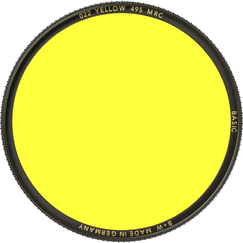 Filtre photo jaune 55mm B+W 495 MRC Basic pour photographie argentique