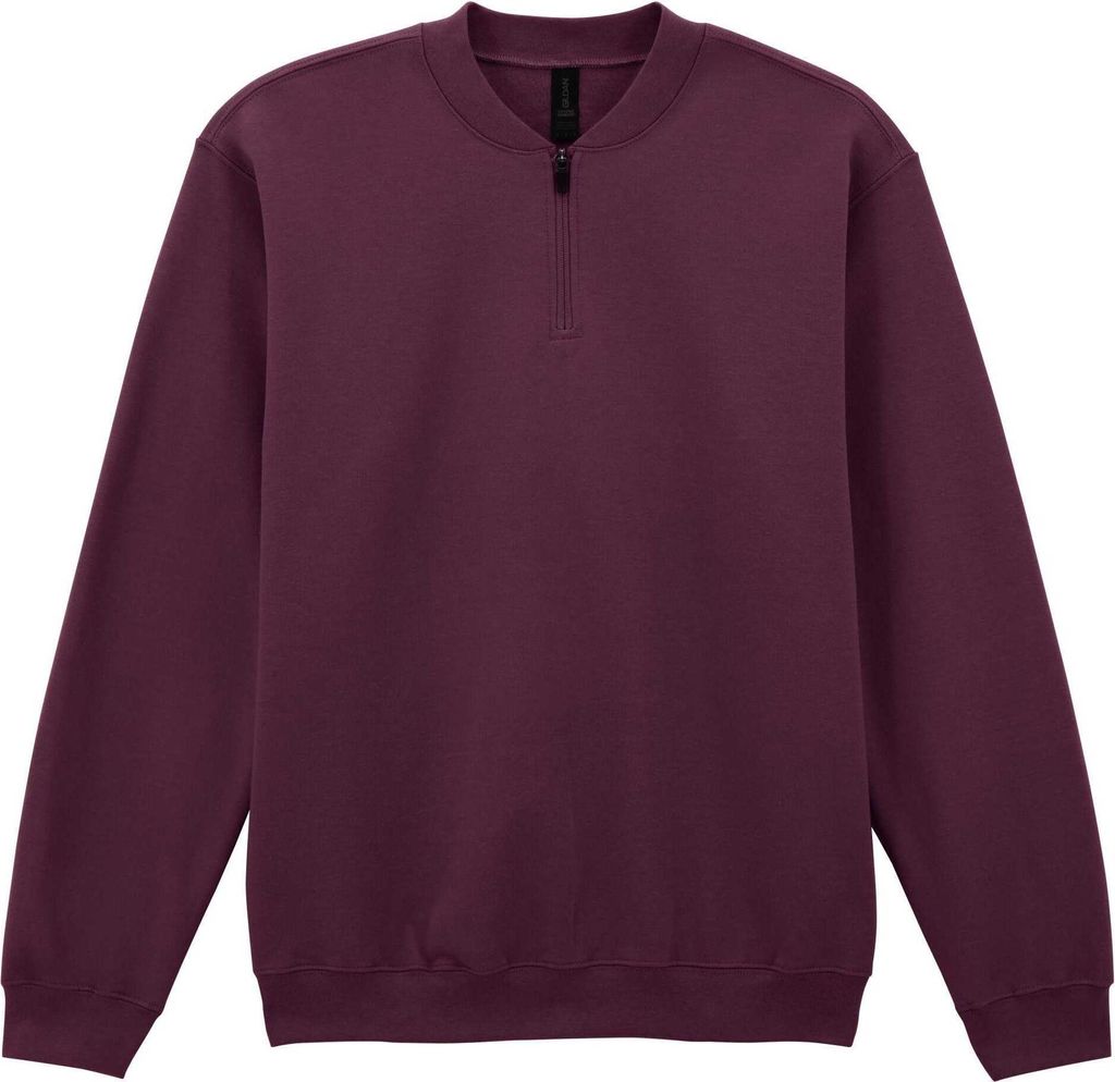 Gildan - "Softstyle" Sweatshirt für Herren/Damen Uni, mit kurzem Reißverschluss, Mittelschwer BC7189 (M) (Weinrot)