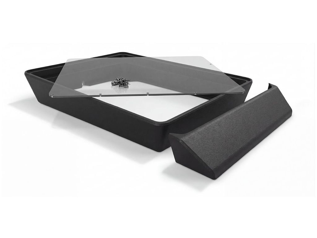 Flat Mount ASA mit Plexiglas schwarz und Windabweiser für STARLINK MINI