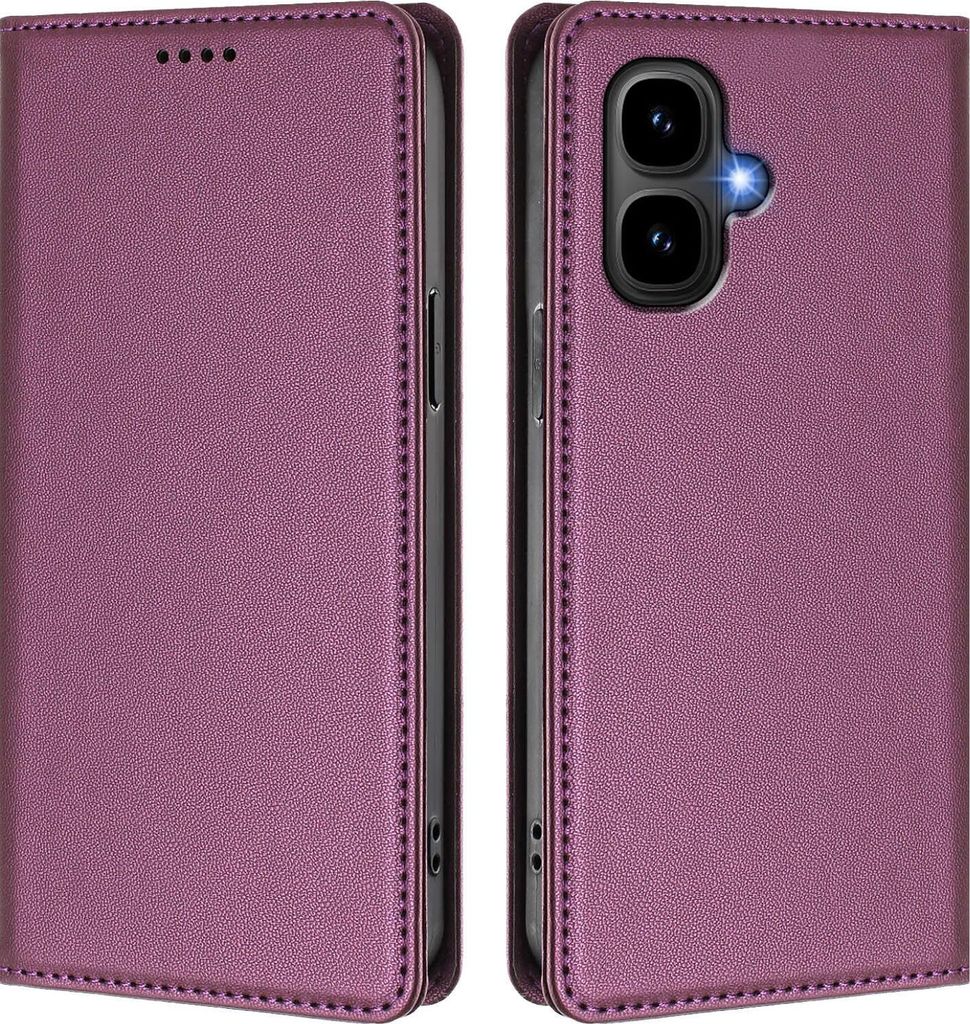 Handyhülle für Infinix Smart 10/Tecno Spark Go 2/Pop 10, Kunstleder Klapphülle Stoßfeste Magnetische Hülle mit Ständer Lila