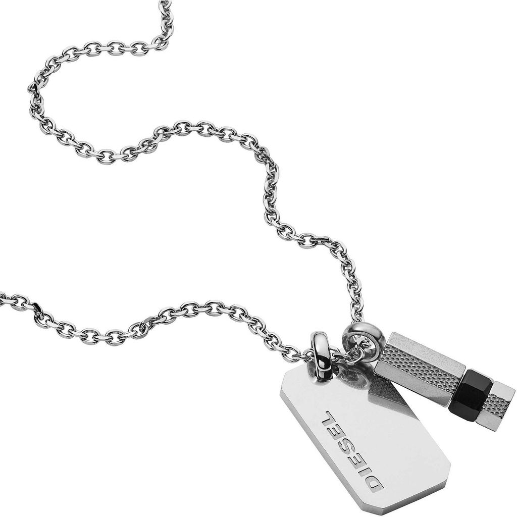 DIESEL Sieraden, Dubbele hanger, DX1156040, Herenketting Productafbeelding 