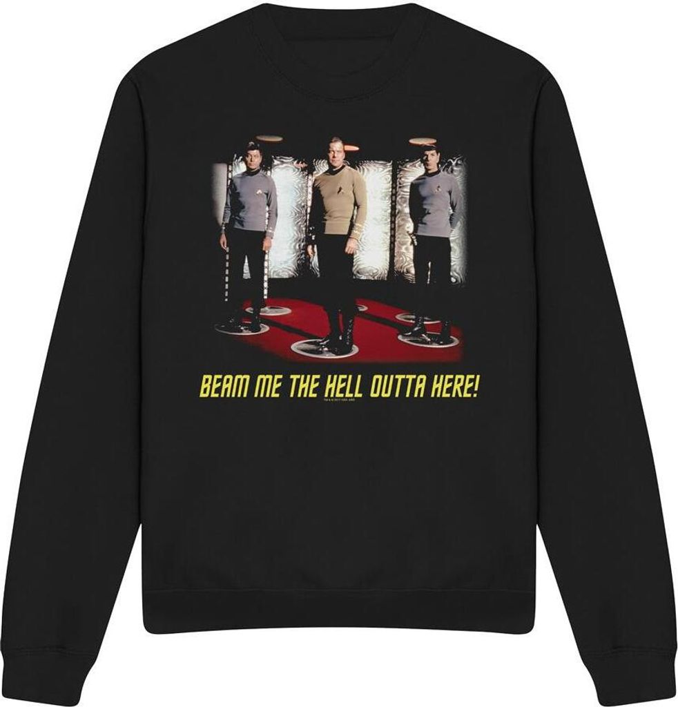 Star Trek - "Beam Me Out" Sweatshirt für Herren/Damen Uni TV11835 (M) (Schwarz)