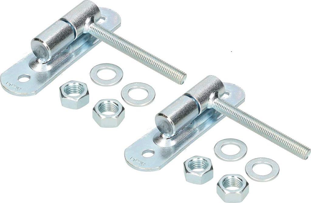 KOTARBAU 2 Stück Torangel Ø24 M12 Einstellbar Auf Kugel Regulierbar Mit Anschraubblech Hängescharnier Torscharnier Gewinde Torband Anschraubpl...