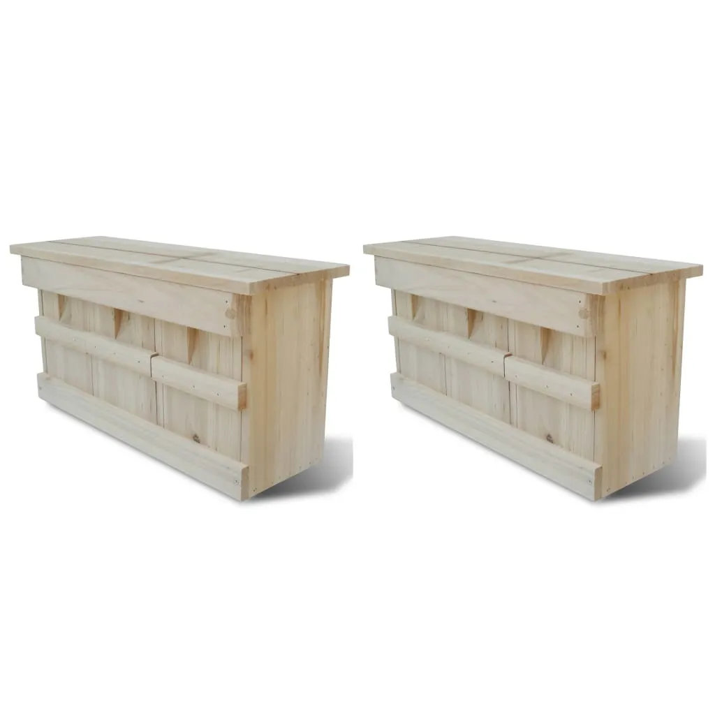 Nichoir pour oiseaux de jardin en bois - Solution nidification 2 pcs - 4