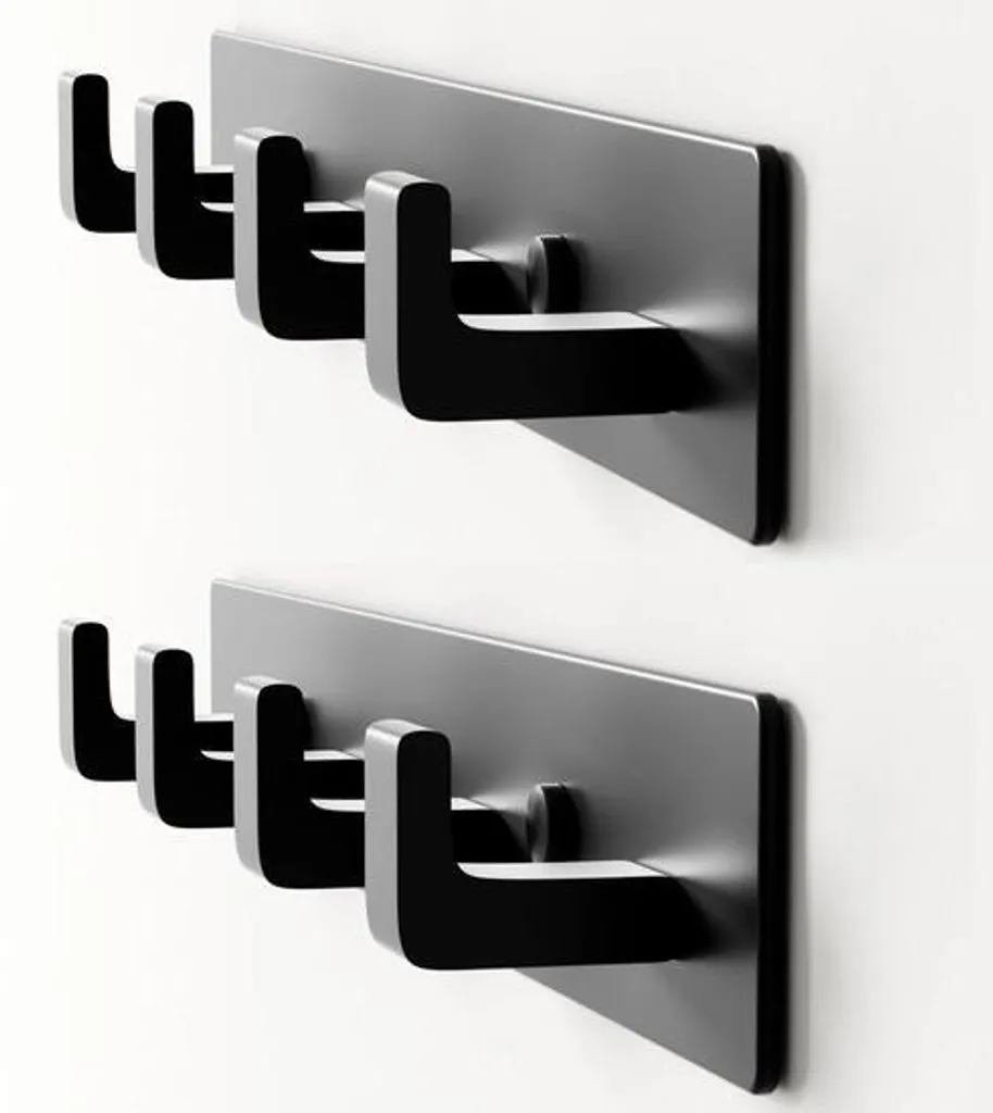 Support mural noir métal 31,8 cm pour gagner de la place et tout ranger x2
