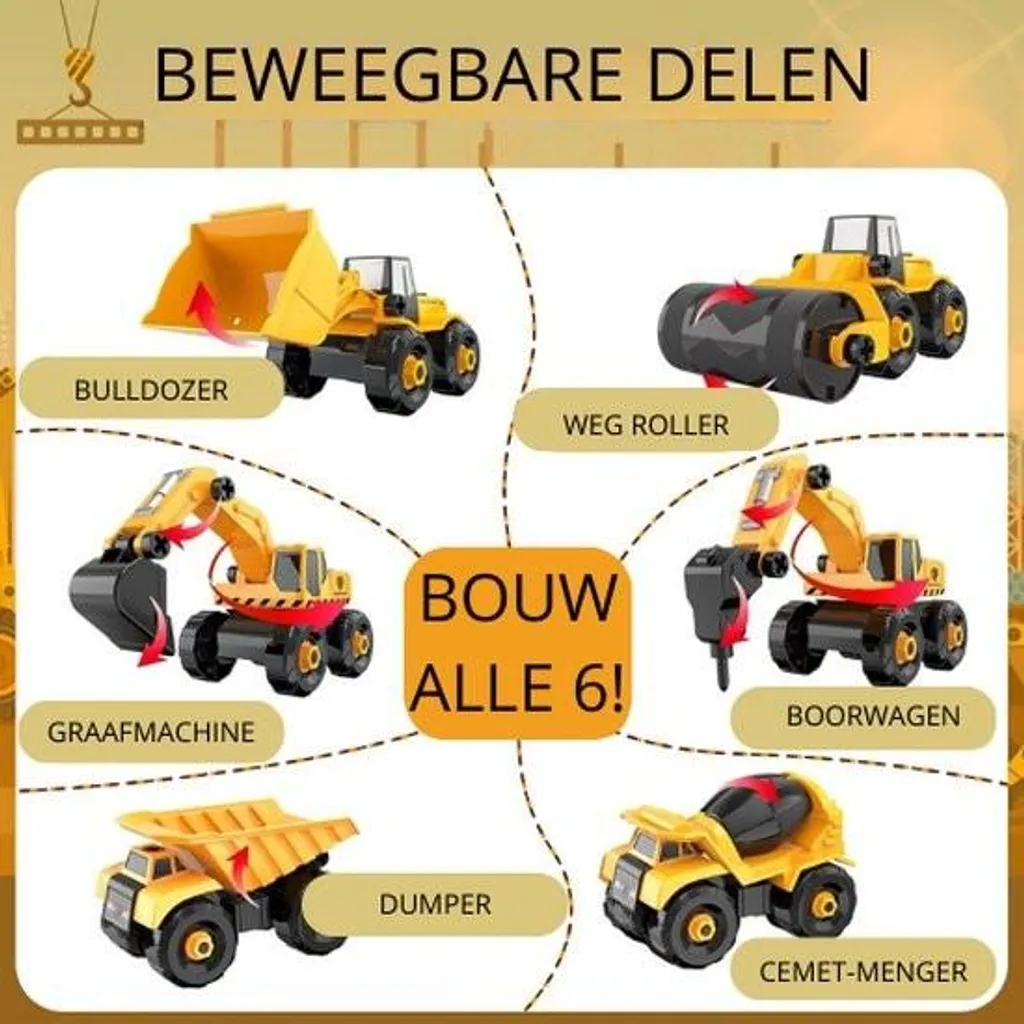 Jeu de Pelleteuse et Camion de Chantier pour Apprendre à Construire