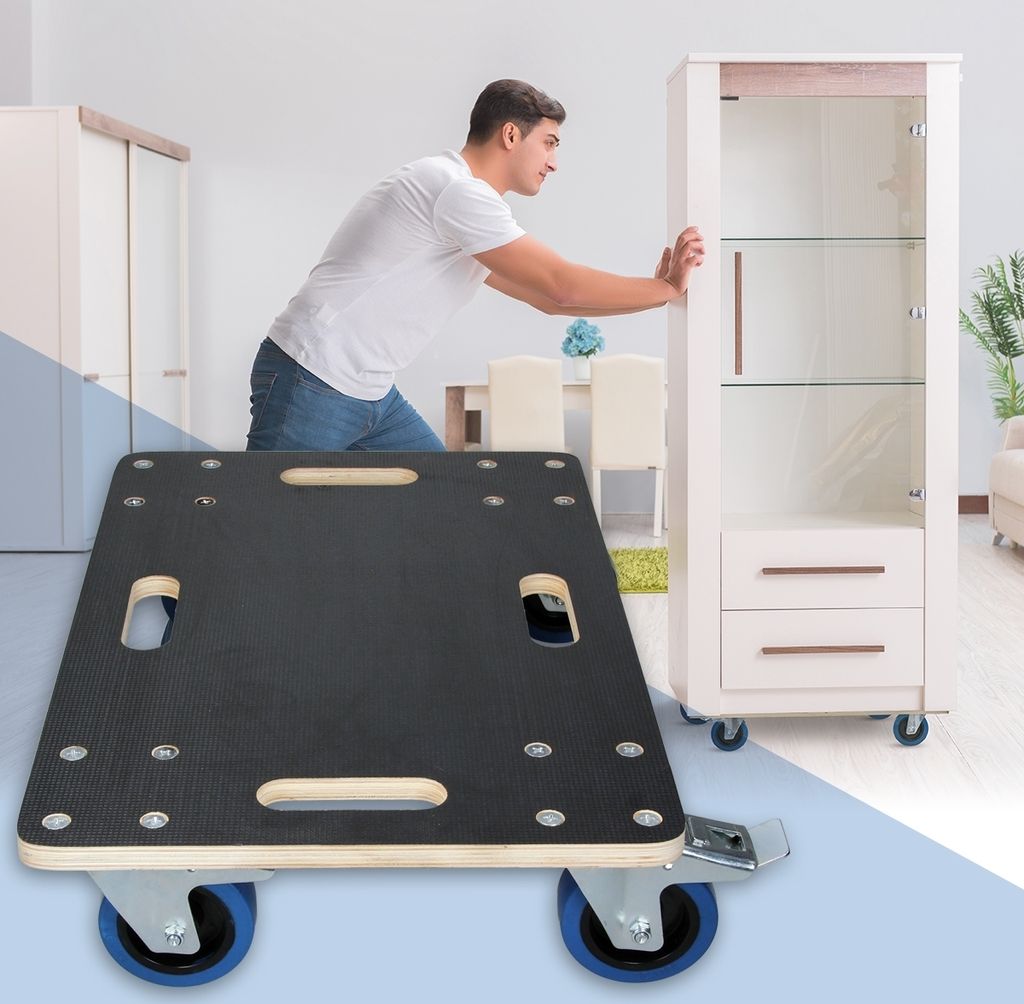 ECD Germany Transportroller PP-Räder Rollbrett mit 2x Produktbild 