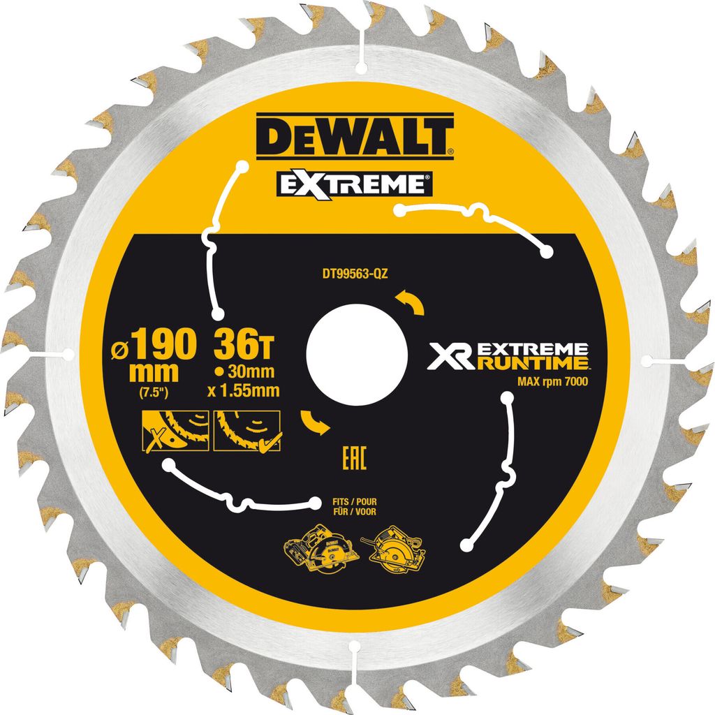 DeWALT XR Extreme Runtime - Lame de scie circulaire - 190 Image du produit 