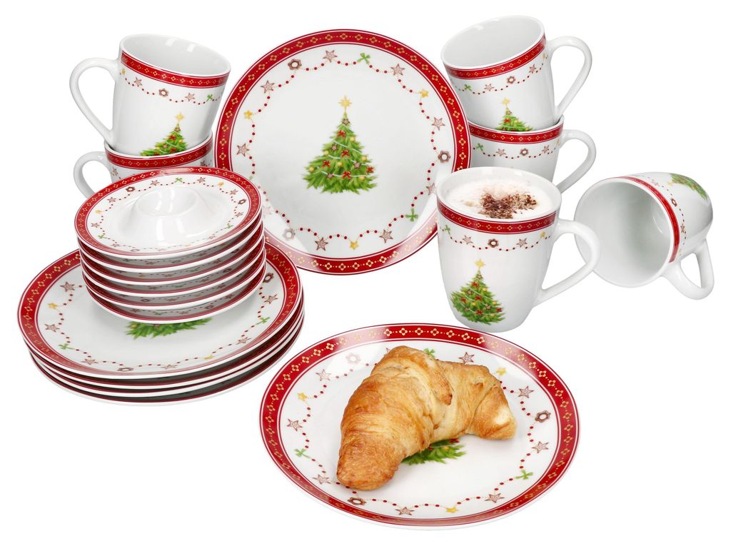 set da colazione 18 pezzi Sogno di Natale in porcellana 6 Immagine del prodotto 