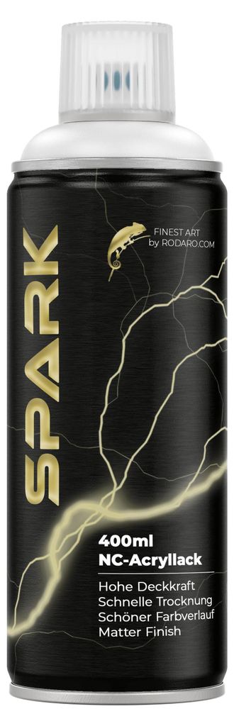 SPARK Sprühdose 400ml – Matte Sprühfarbe - Reinweiss Produktbild 