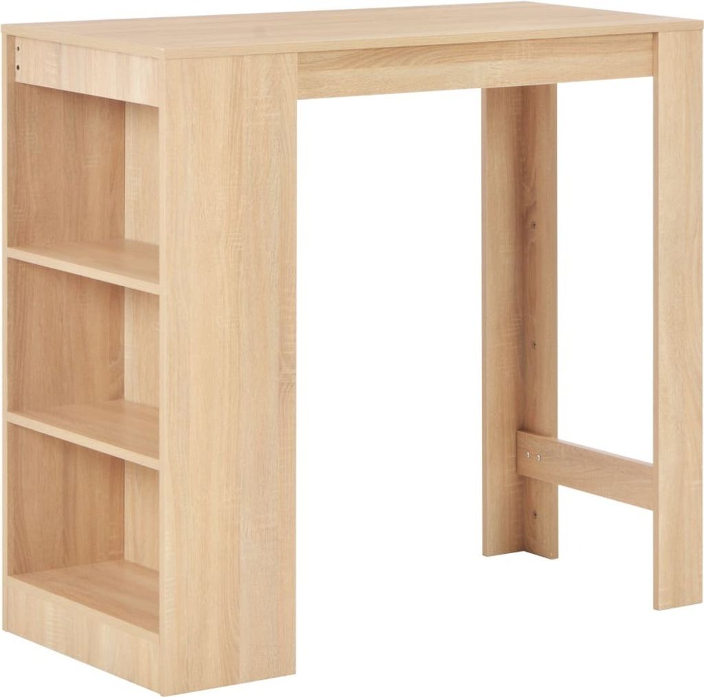 Bartisch mit Regal Eichenbraun 110x50x103 cm