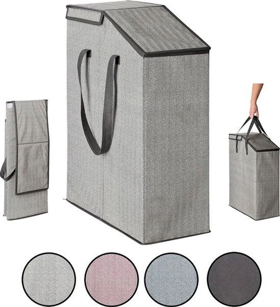 Corbeille à linge 52L pour salle de bain étroite design pliable